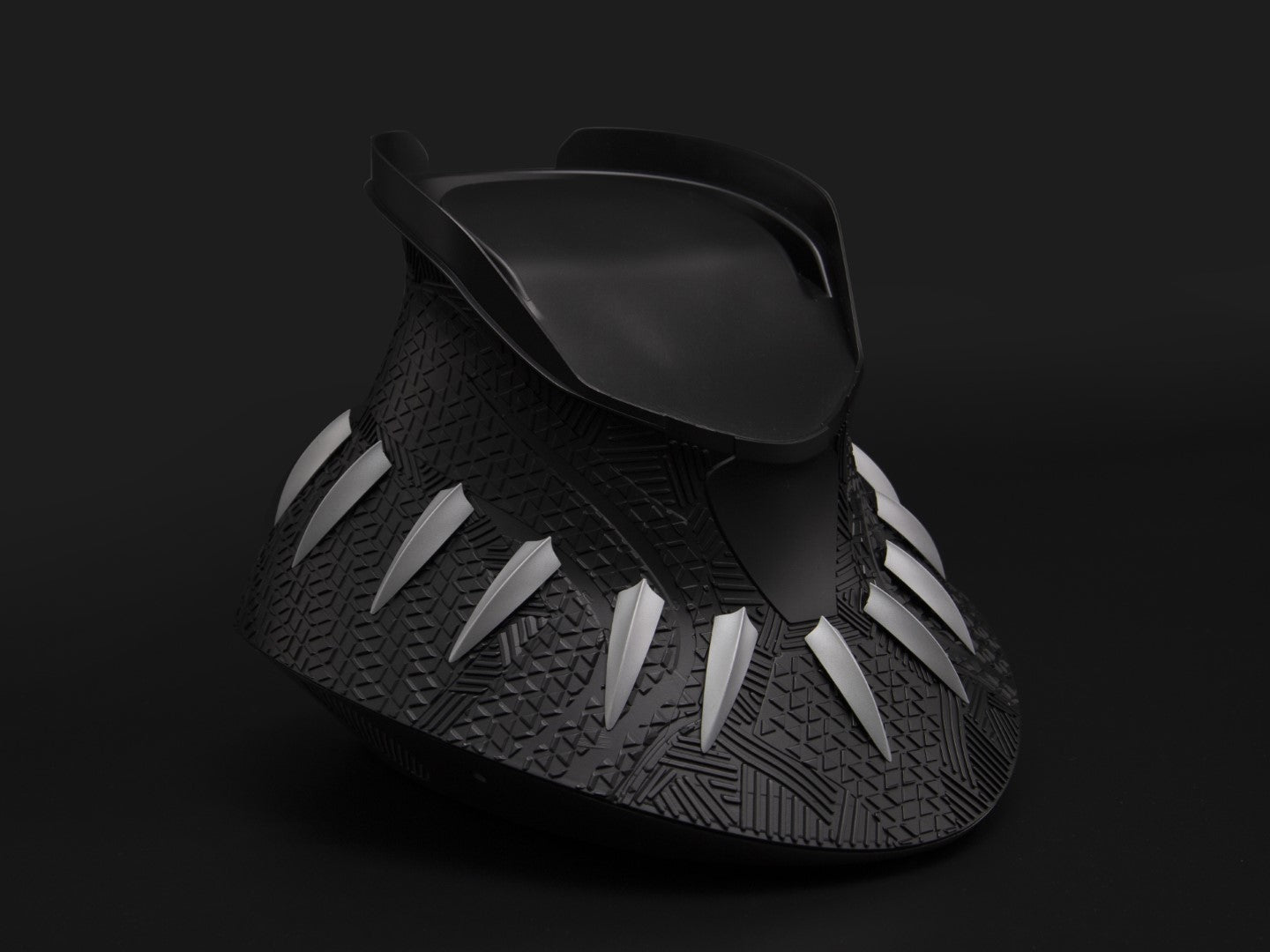 Licensed Black Panther Themed Wearable Helmet with Display Base for Cosplay