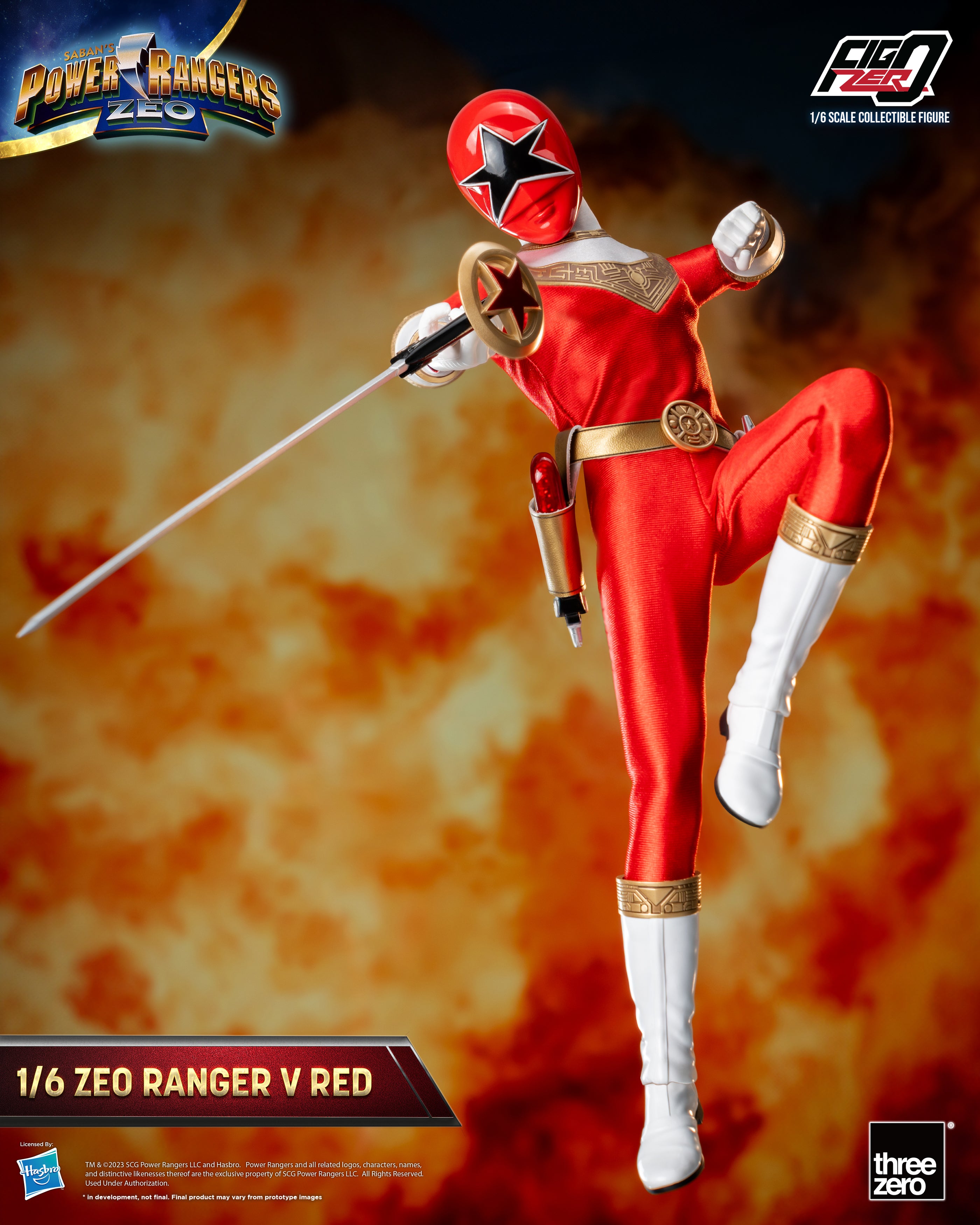 Pre - Order: 1/6 Scale FigZero Collectible Zeo Ranger V Red Figure from Power Rangers