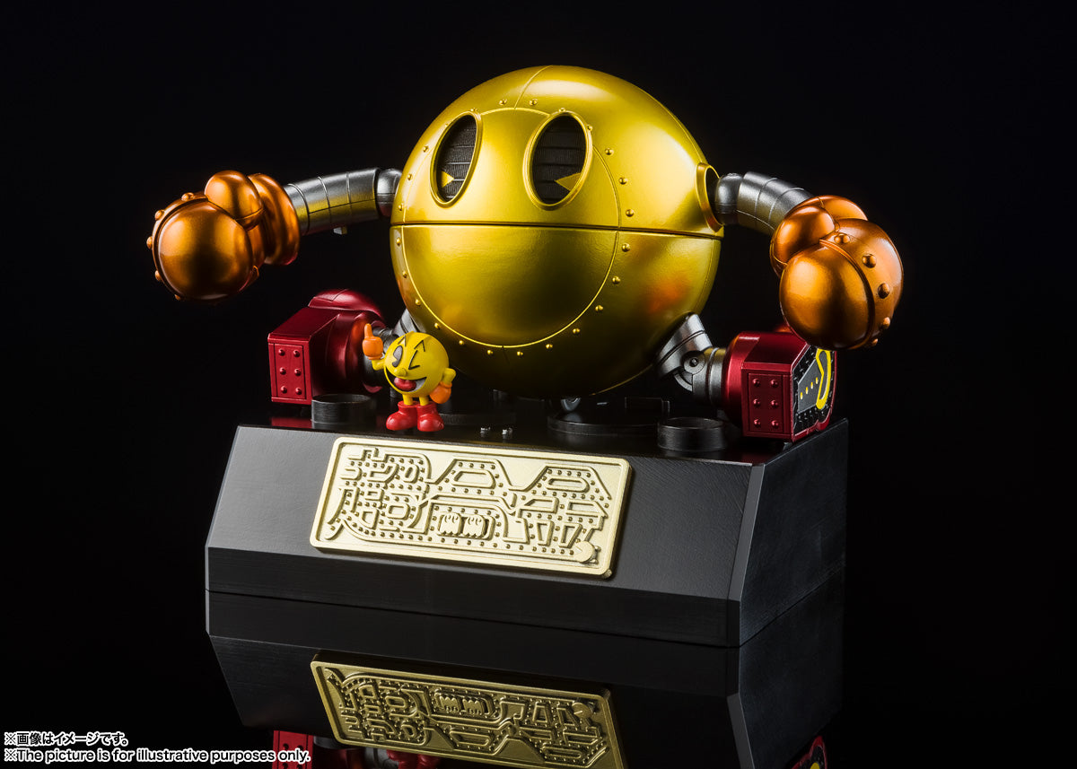 4-Inch Retro Chogokin Mecha Pac-Man with Mini Figure, Ghosts, and Stand