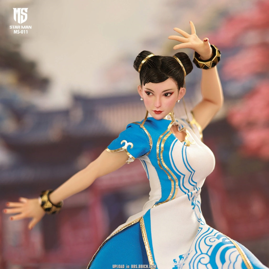Pre - order 1/6 Scale Collectible Star Man MS - 011 Chun - Li Figure in White Cheongsam