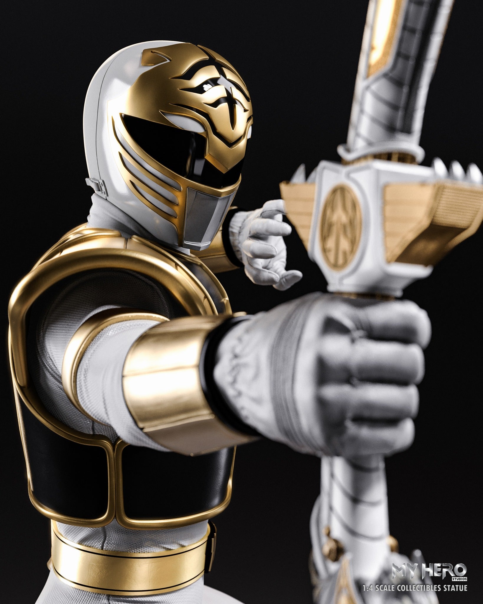 My Hero Studios 1/4 Scale White Ranger Tribute Series Collectible Statue