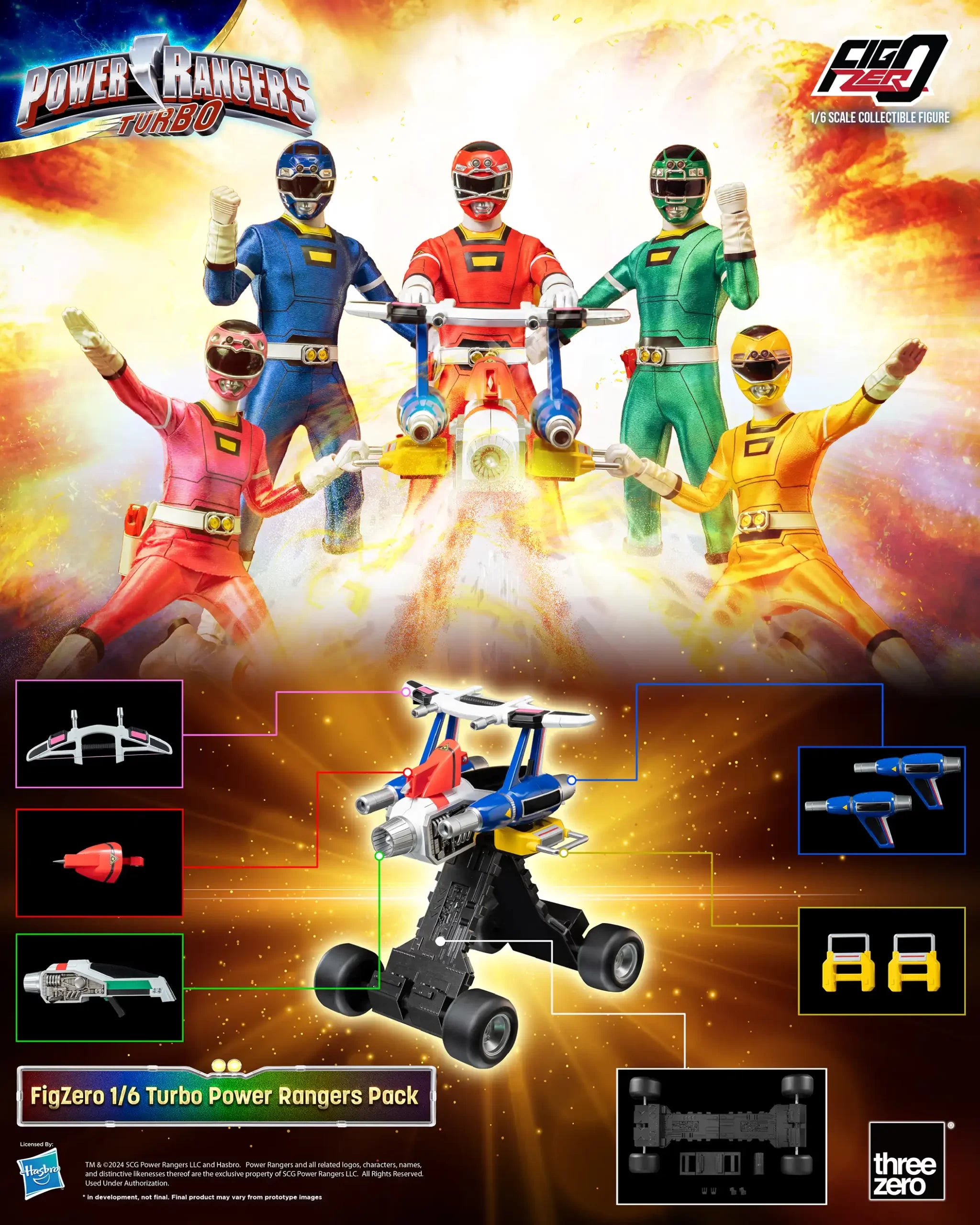 Preorder FigZero 1/6 Scale Power Rangers Turbo Team Figure Pack