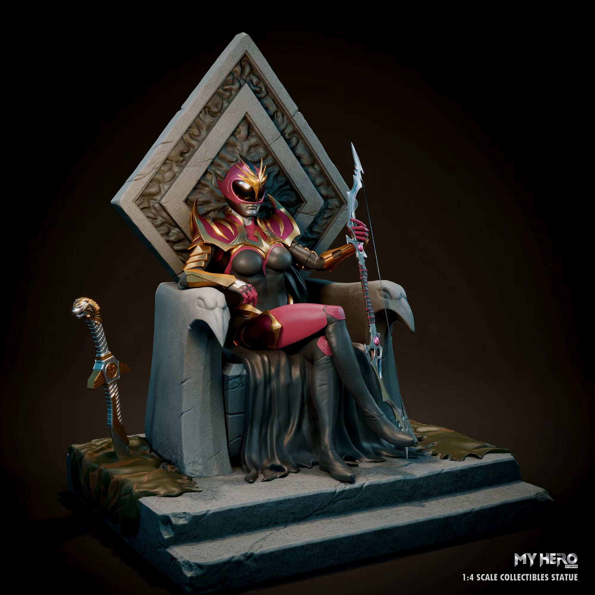 My Hero Studios 1/4 Scale High - Quality Pink Ranger Slayer Collectible Statue