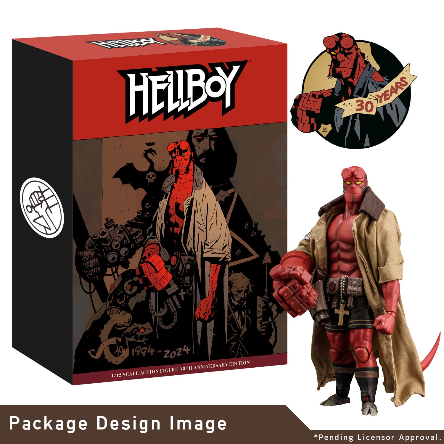 1/12 Scale 30th Anniversary Hellboy Action Figure by 1000toys