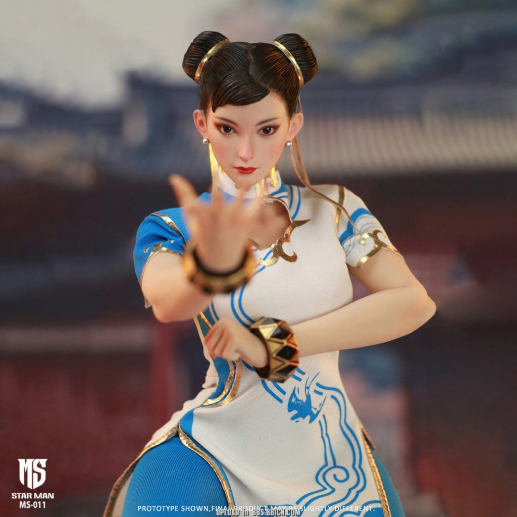 Pre - order 1/6 Scale Collectible Star Man MS - 011 Chun - Li Figure in White Cheongsam