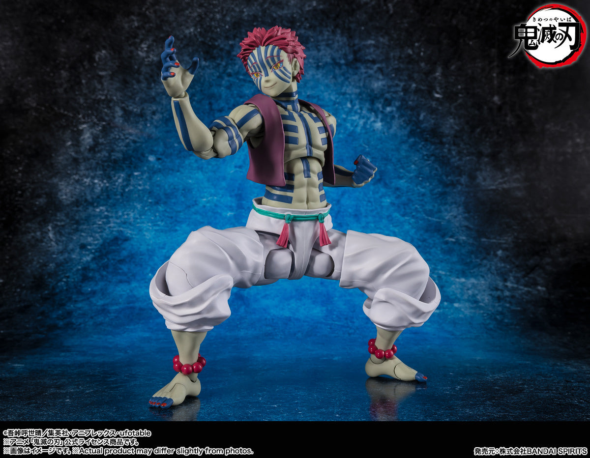 Pre - order Bandai's SH Figuarts Action Figure of Akaza from Demon Slayer: Kimetsu no Yaiba