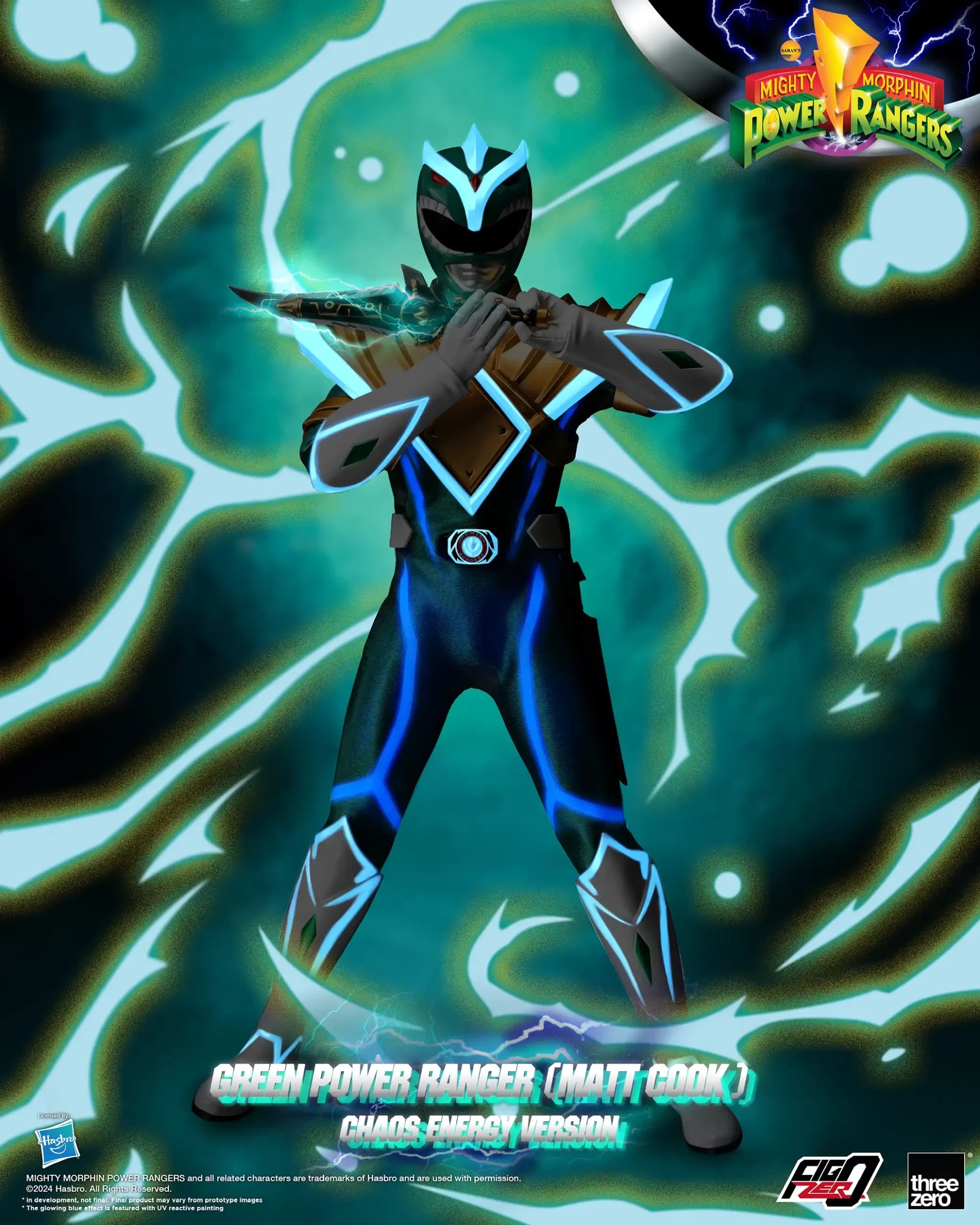 FigZero 1/6 Scale Action Figure - Power Rangers Green Ranger (Matt Cook) Chaos Energy Version from Go Go Power Rangers Comic Series