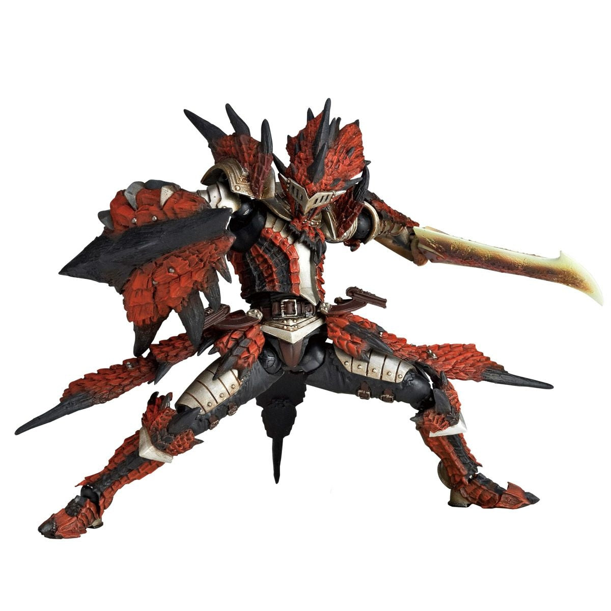 Revoltech Monster Hunter Male Swordsman with Impressive Flame Sword Rathalos