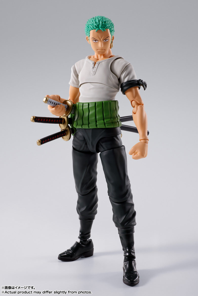 Pre - Order Bandai S.H.Figuarts Action Figure of Roronoa Zoro from 'One Piece' in the 'Romance Dawn' Saga