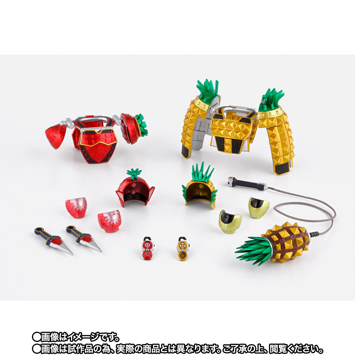 SH Figuarts Shinkocchou Seihou Action Figure Kamen Rider Gaim Arms Change Set Featuring Pineapple and Strawberry Arms