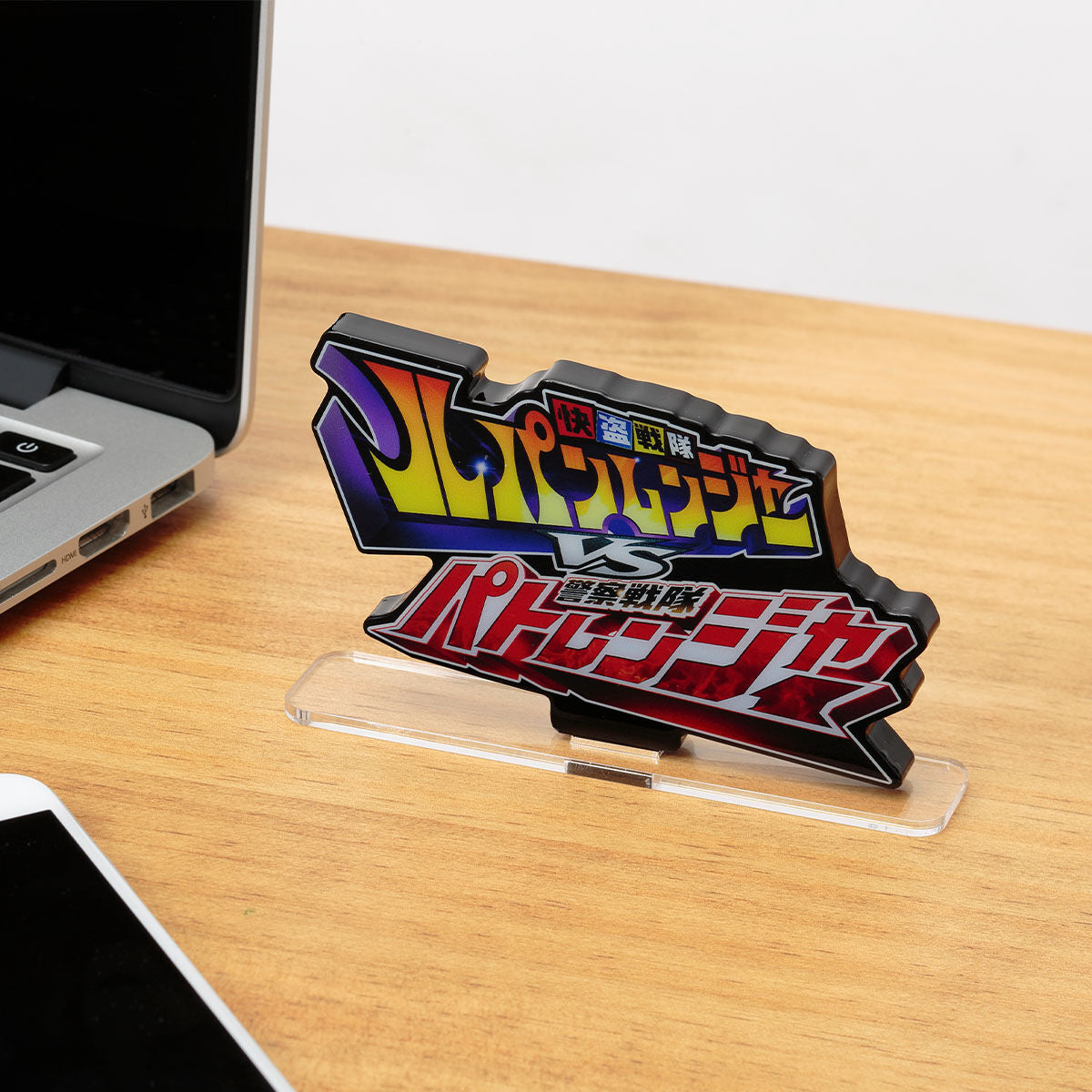 Lupinranger vs Patranger Acrylic Logo Display for Sentai Series Merchandise Showcase