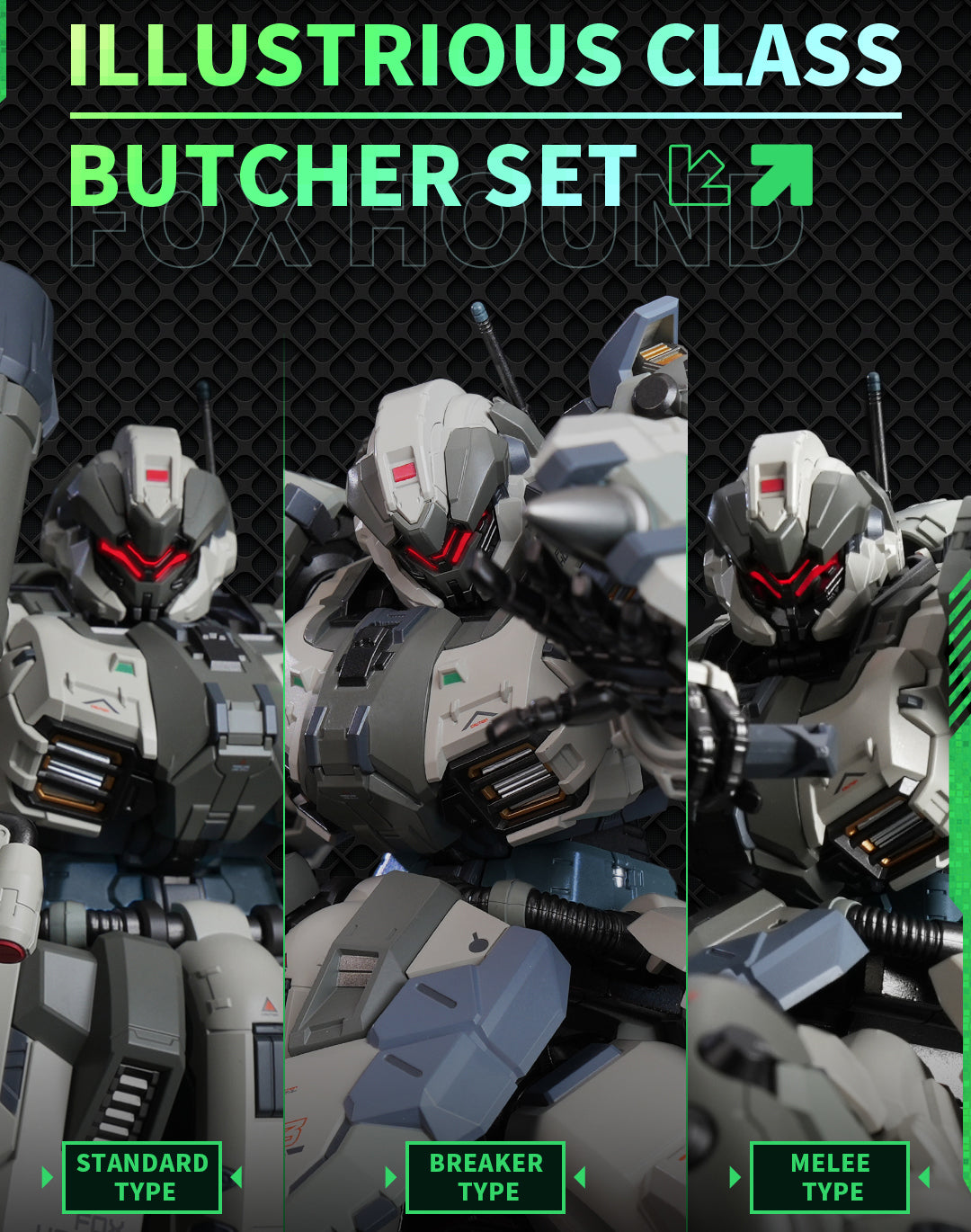 Pre - order MOSHOW Progenitor Effect Illustrious - grade Fox Hound Butcher Team Mecha Figure Set
