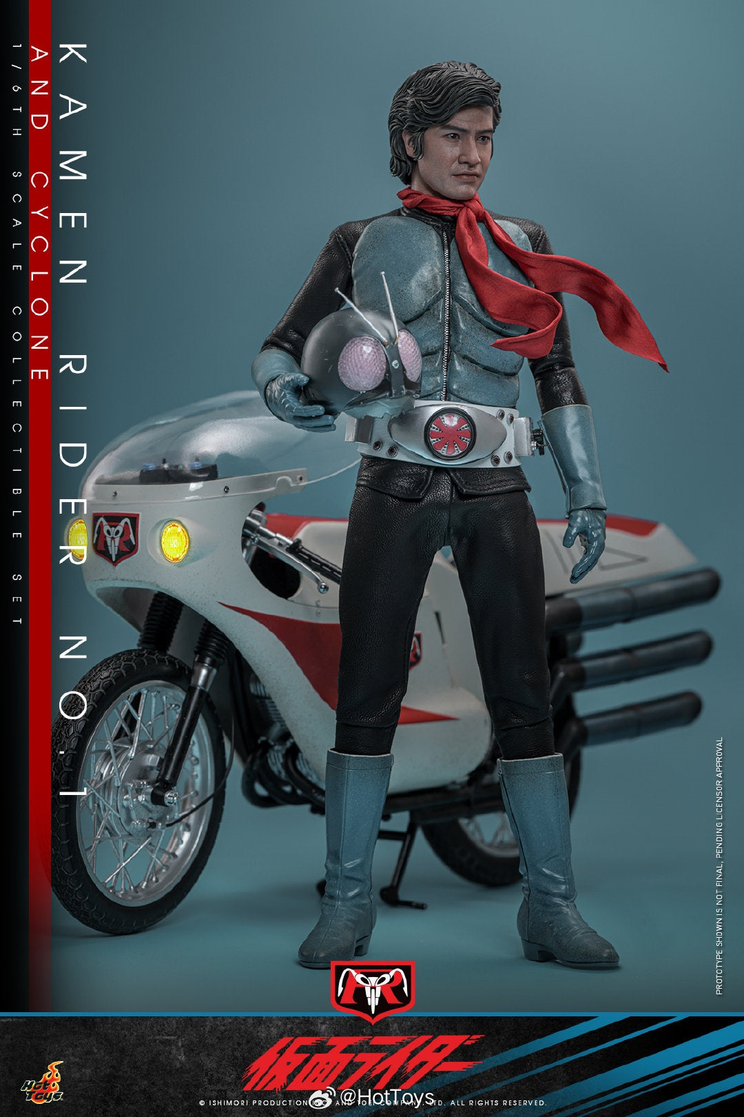 Pre - order HotToys 1/6 Scale Collectible Kamen Rider Ichigou Action Figure with Cyclone Motorcycle