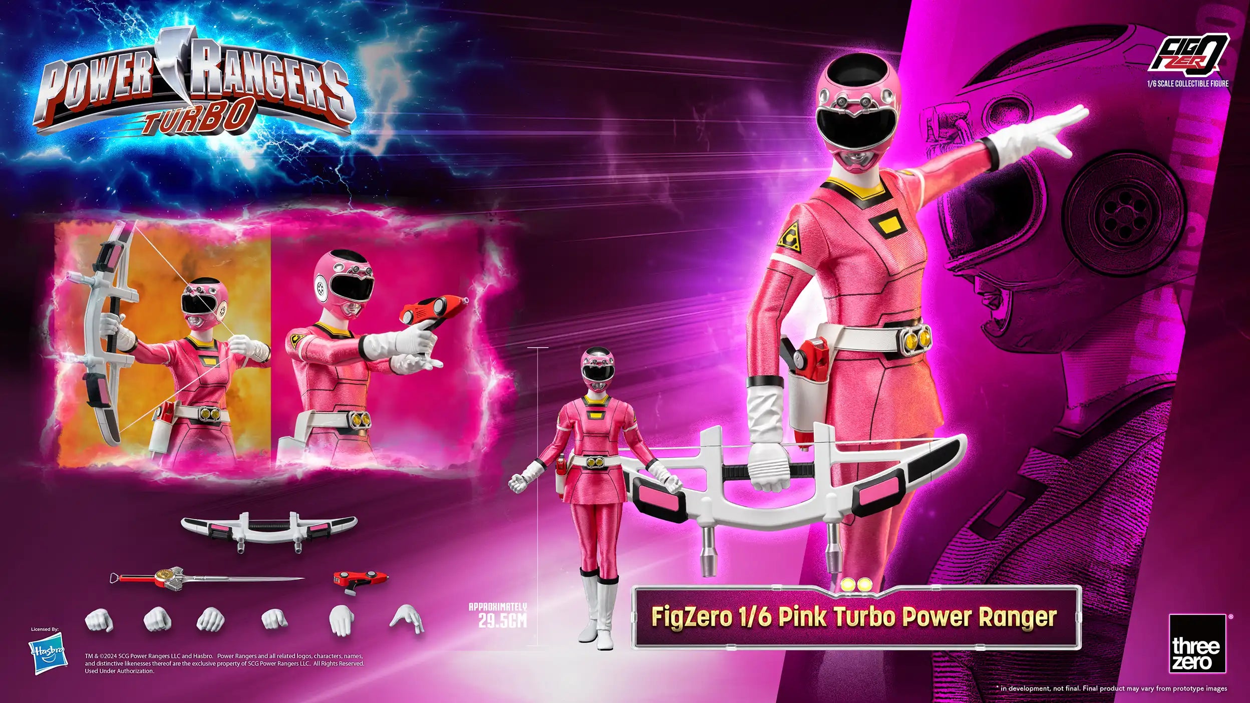 [Pre - order] 1/6 Scale Collectible FigZero Pink Turbo Ranger Action Figure from Power Rangers Turbo