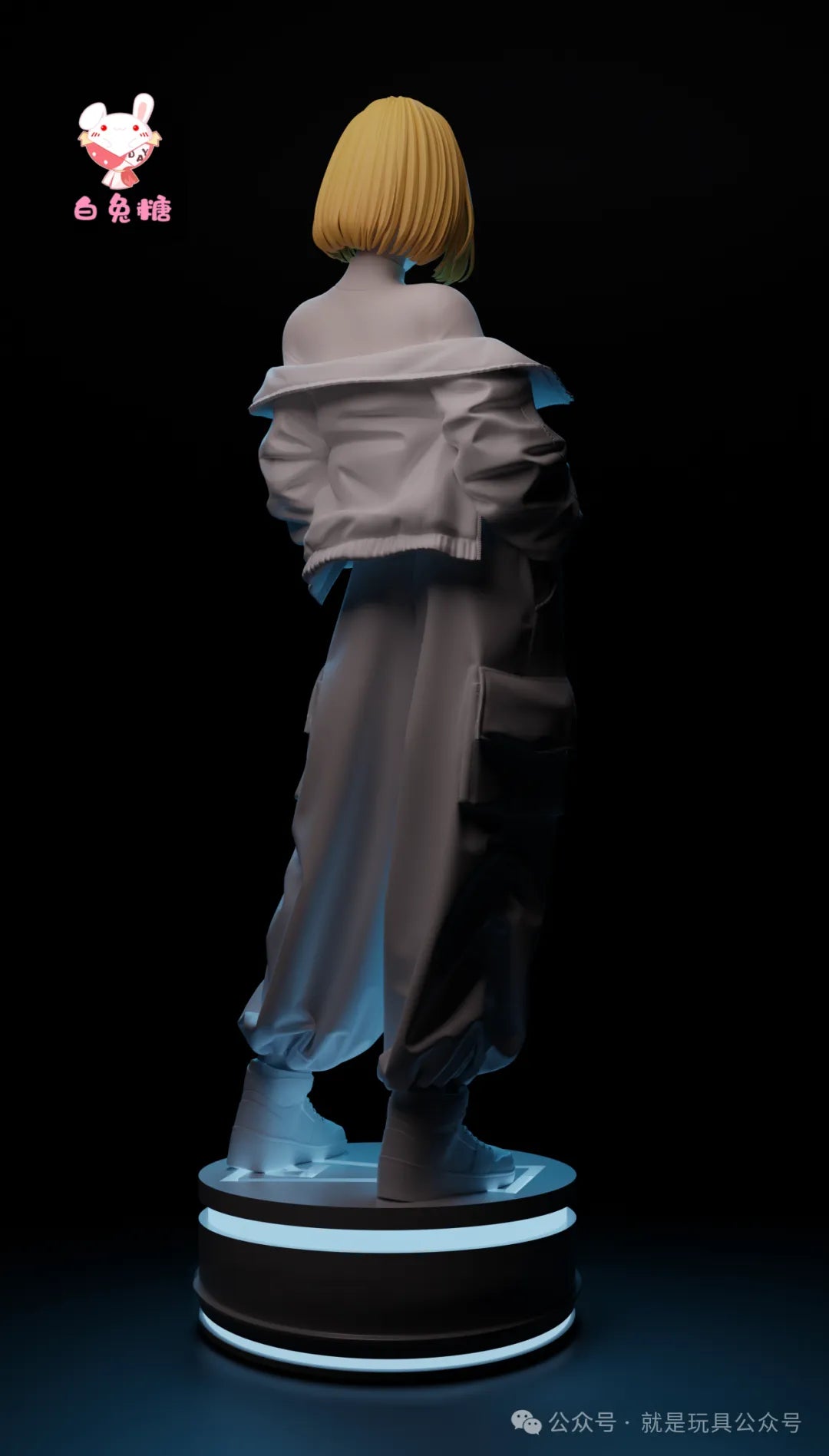 Stunning White Rabbit Candy Android 18 12 - inch LED - Base Resin Statue
