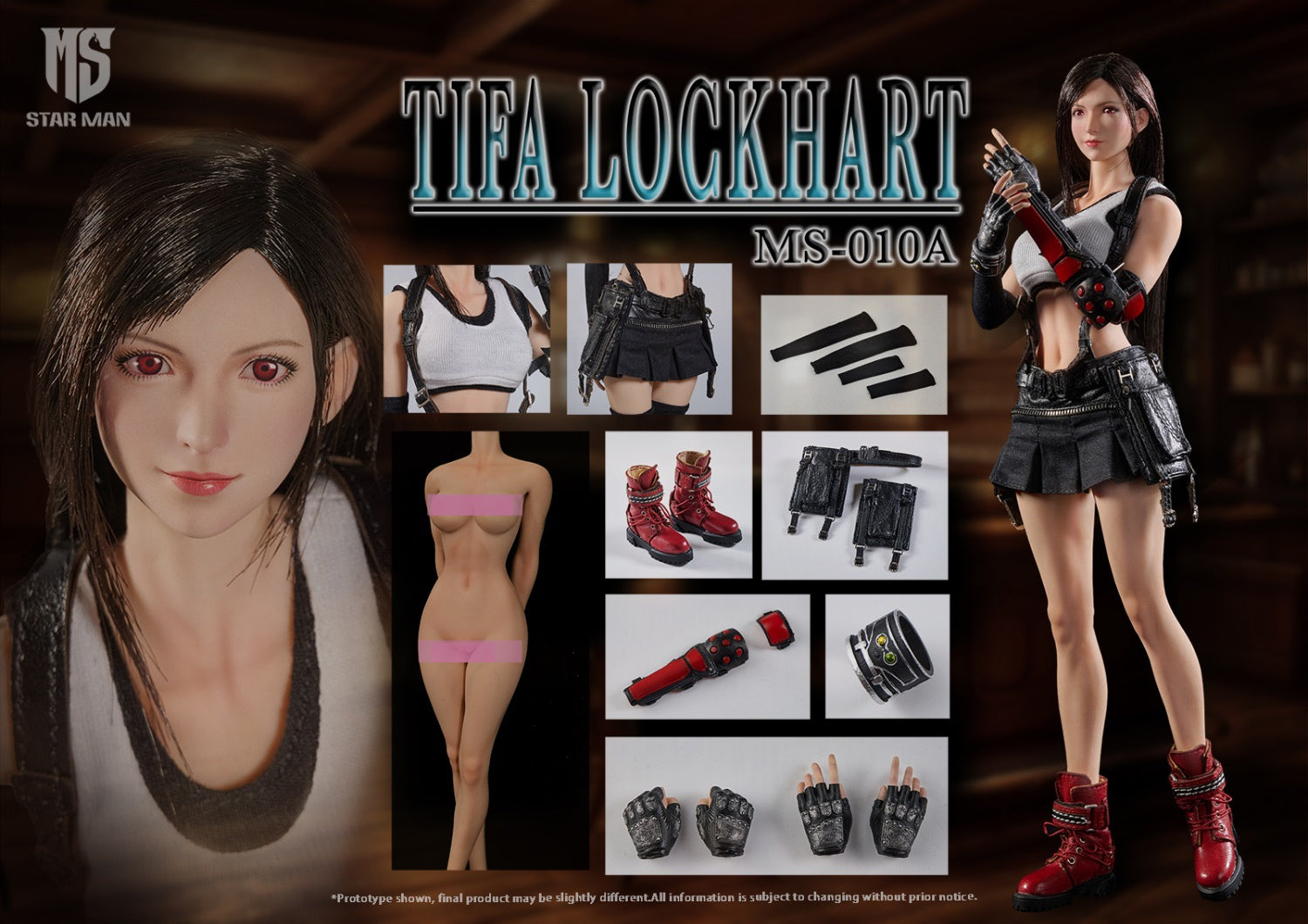 [PREORDER] Star Man MS-010A Realistic Tifa Lockhart Figure in White Tank Top