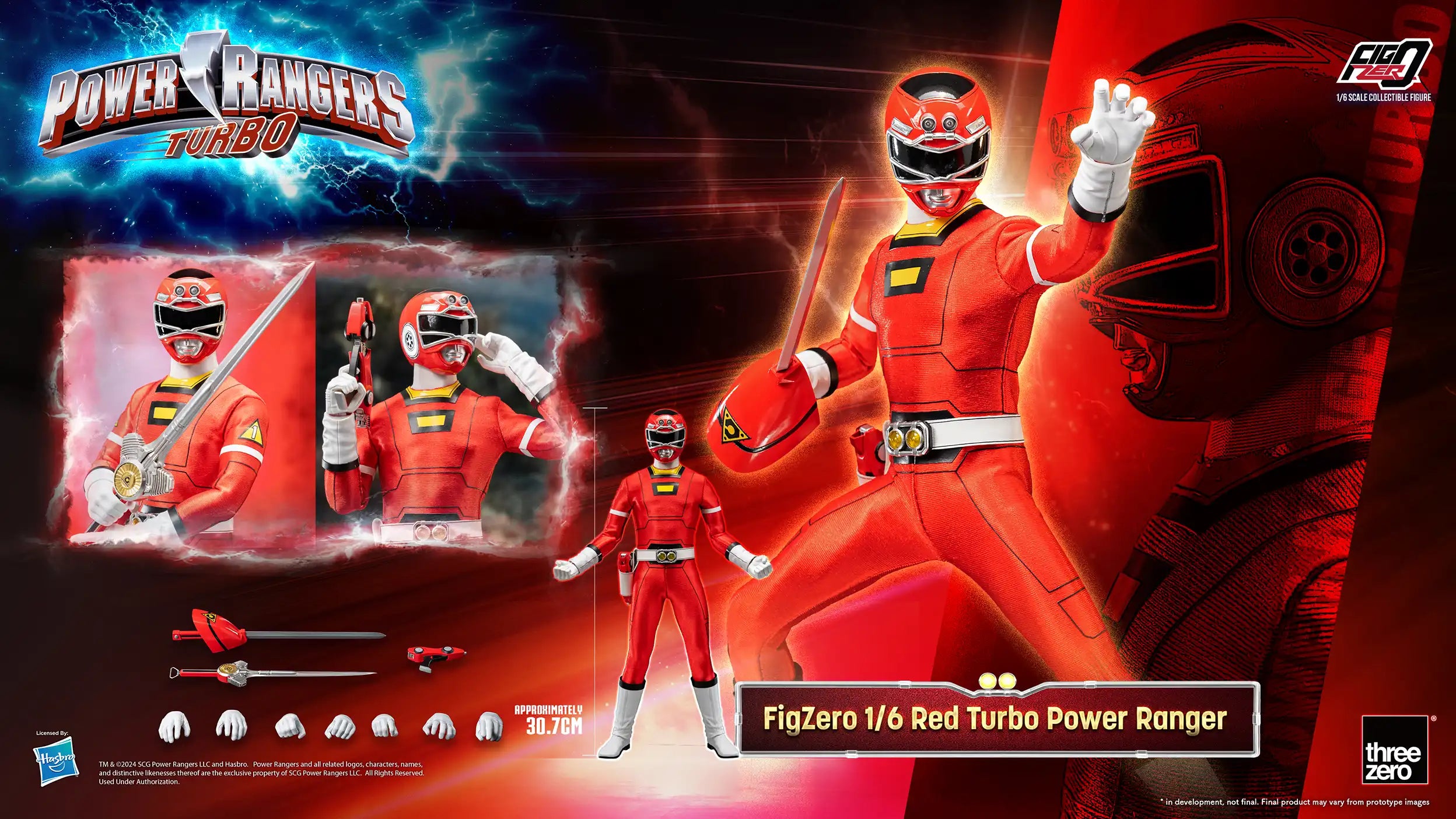 Pre - Order FigZero 1/6 Scale Collectible Figure of Red Turbo Ranger from Power Rangers Turbo