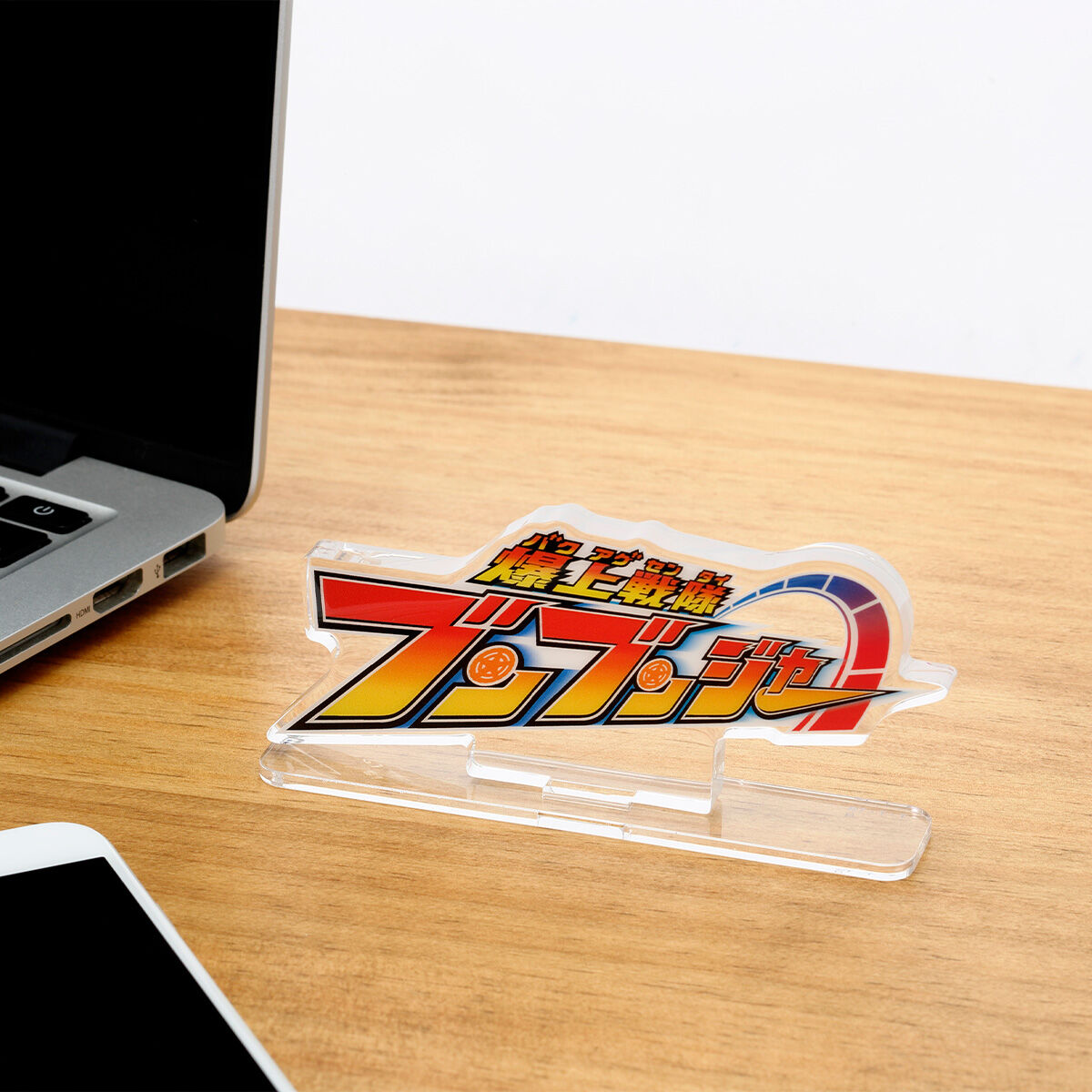 Eye - catching Boonboomger Acrylic Logo Display for Collectible Figures
