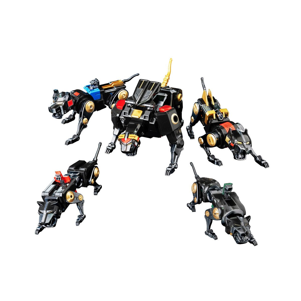 ROBO-DOU Black and Gold Edition Voltron Action Figure - Classic Combinable Mecha