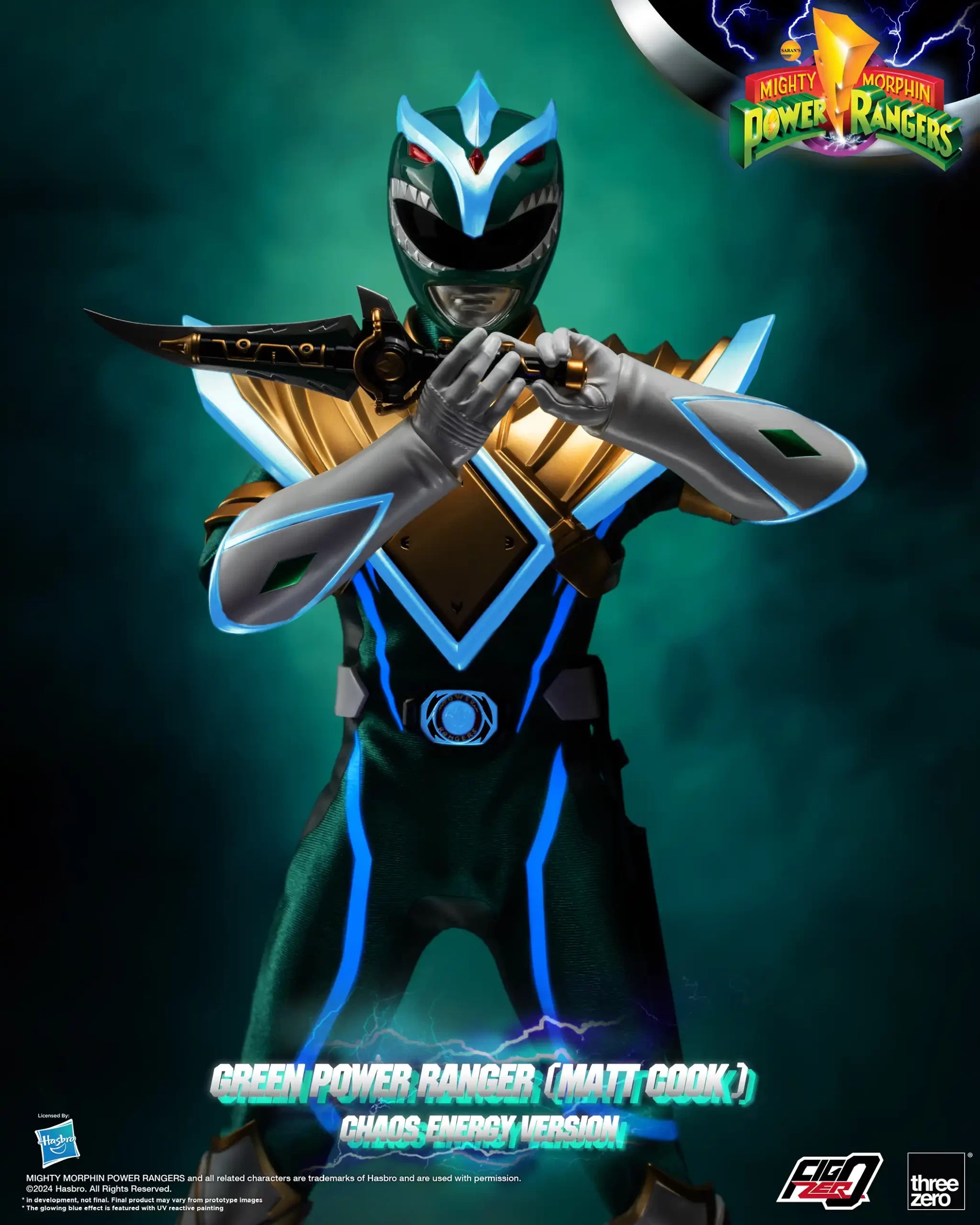 FigZero 1/6 Scale Action Figure - Power Rangers Green Ranger (Matt Cook) Chaos Energy Version from Go Go Power Rangers Comic Series