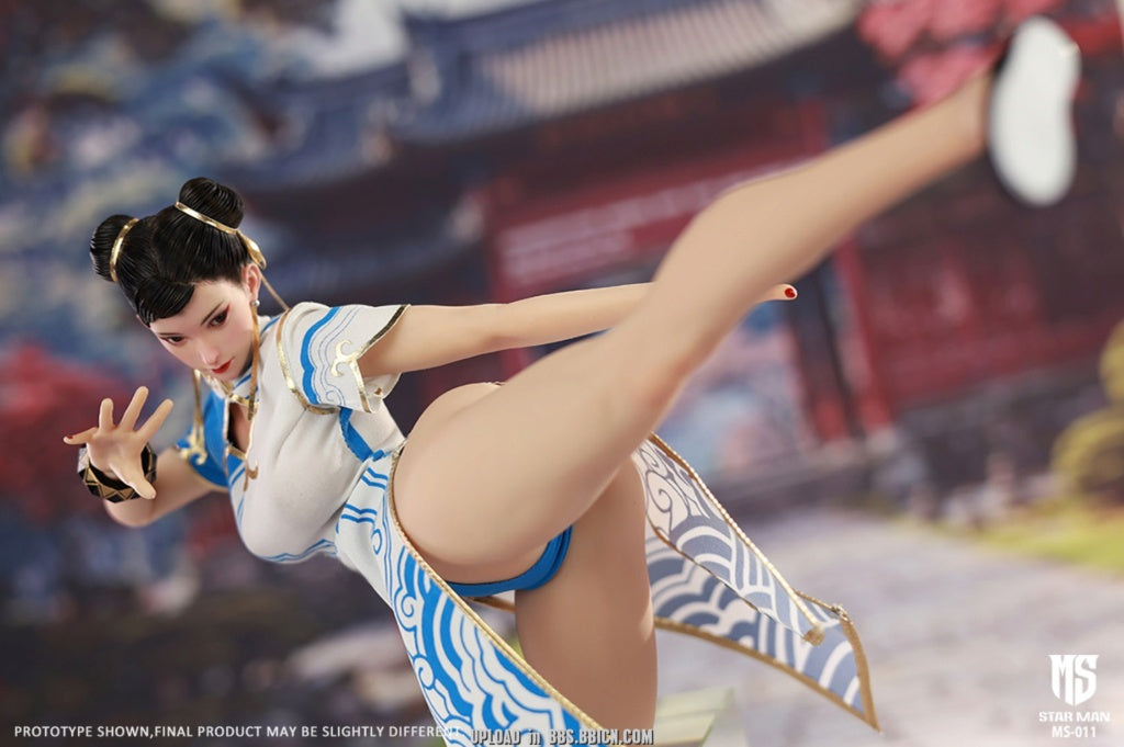 Pre - order 1/6 Scale Collectible Star Man MS - 011 Chun - Li Figure in White Cheongsam