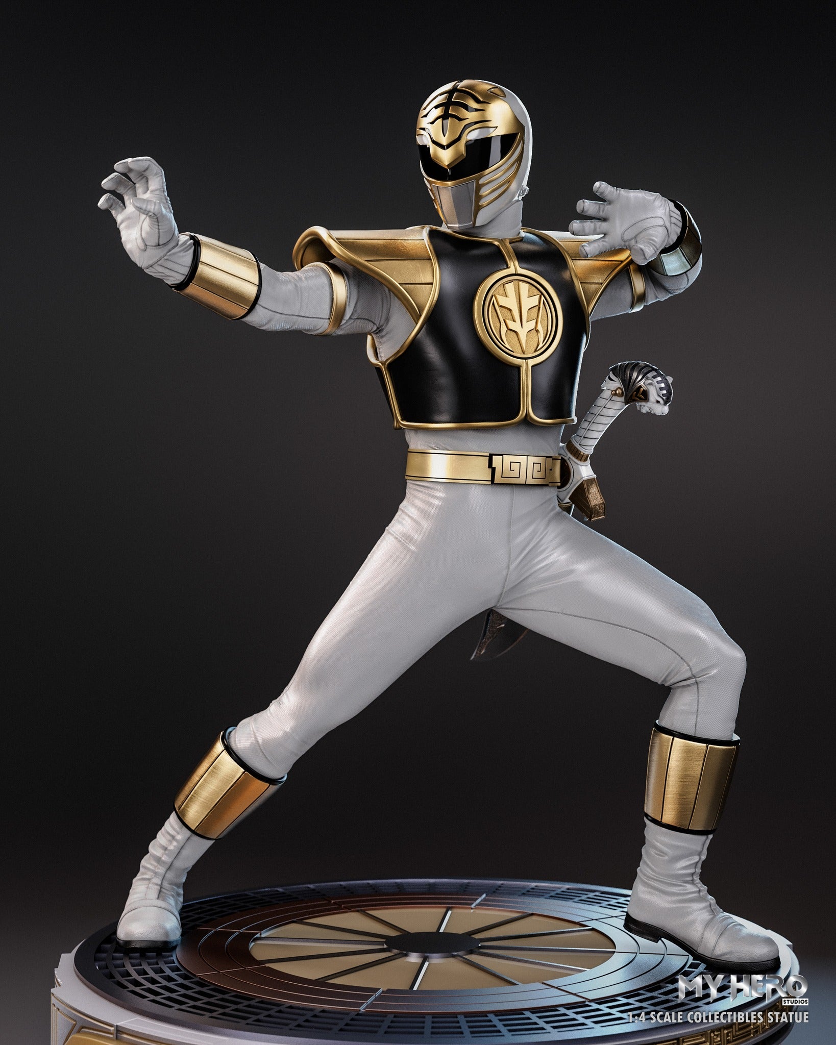 My Hero Studios 1/4 Scale White Ranger Tribute Series Collectible Statue